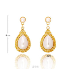 Vintage Baroque Water Drop Pearl Earrings