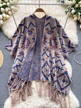 Vintage Bohemian Tassel Detailed Shawl MAX SIZE / Tan