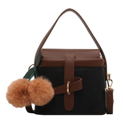 Vintage Crossbody Shoulder Handbag with Flurry Accessory