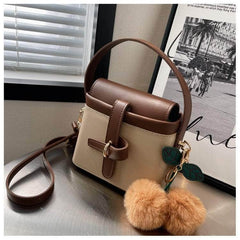 Vintage Crossbody Shoulder Handbag with Flurry Accessory