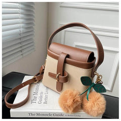 Vintage Crossbody Shoulder Handbag with Flurry Accessory