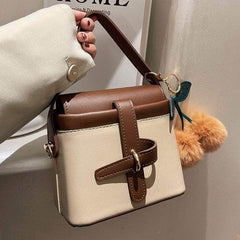 Vintage Crossbody Shoulder Handbag with Flurry Accessory