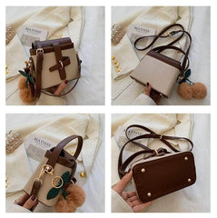 Vintage Crossbody Shoulder Handbag with Flurry Accessory