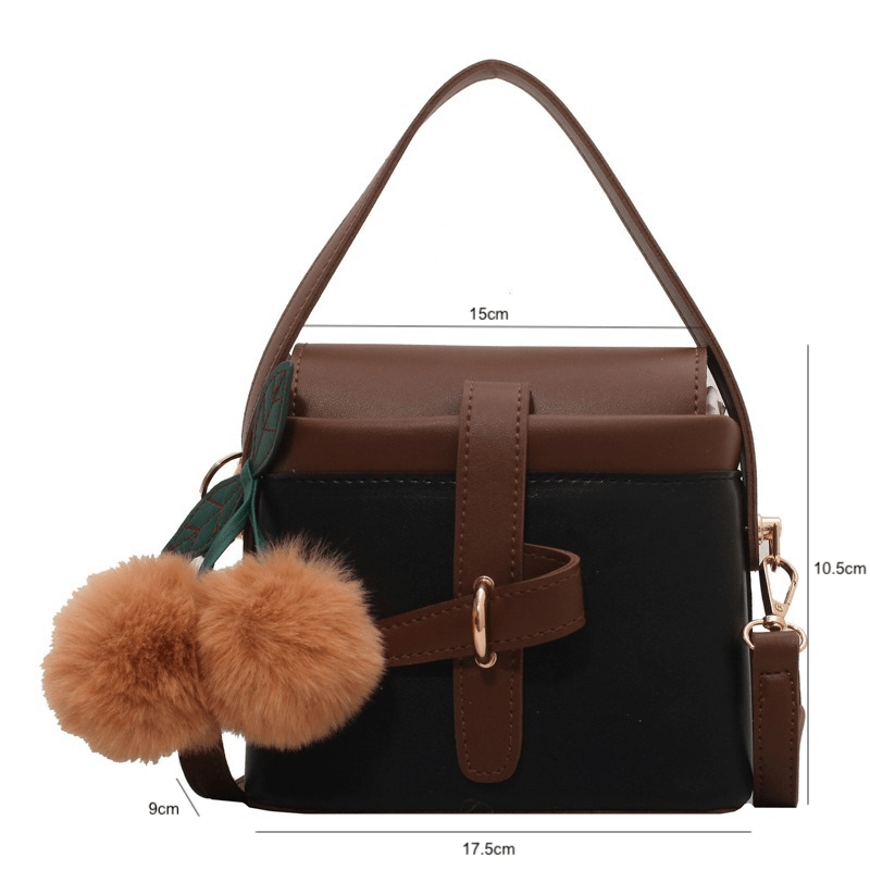 Vintage Crossbody Shoulder Handbag with Flurry Accessory