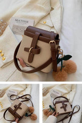 Vintage Crossbody Shoulder Handbag with Flurry Accessory