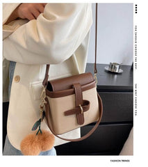Vintage Crossbody Shoulder Handbag with Flurry Accessory
