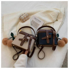 Vintage Crossbody Shoulder Handbag with Flurry Accessory