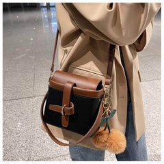 Vintage Crossbody Shoulder Handbag with Flurry Accessory