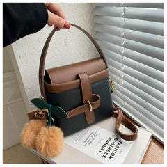 Vintage Crossbody Shoulder Handbag with Flurry Accessory