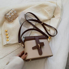 Vintage Crossbody Shoulder Handbag with Flurry Accessory Tan