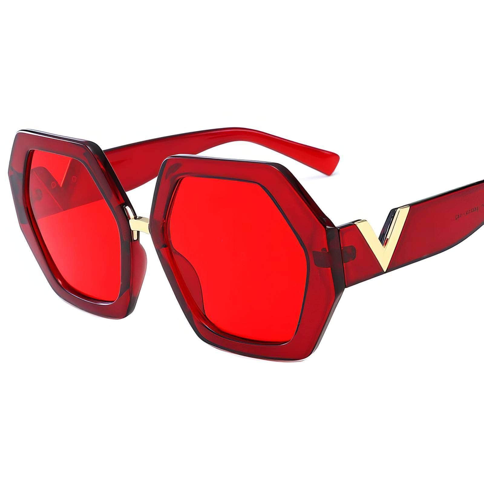 Vintage Hexagon Oversized Sunglasses