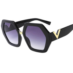 Vintage Hexagon Oversized Sunglasses