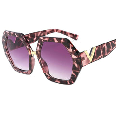 Vintage Hexagon Oversized Sunglasses