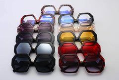 Vintage Hexagon Oversized Sunglasses