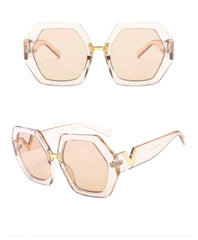 Vintage Hexagon Oversized Sunglasses