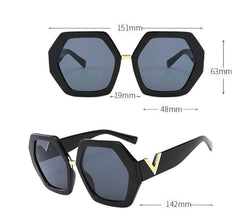 Vintage Hexagon Oversized Sunglasses