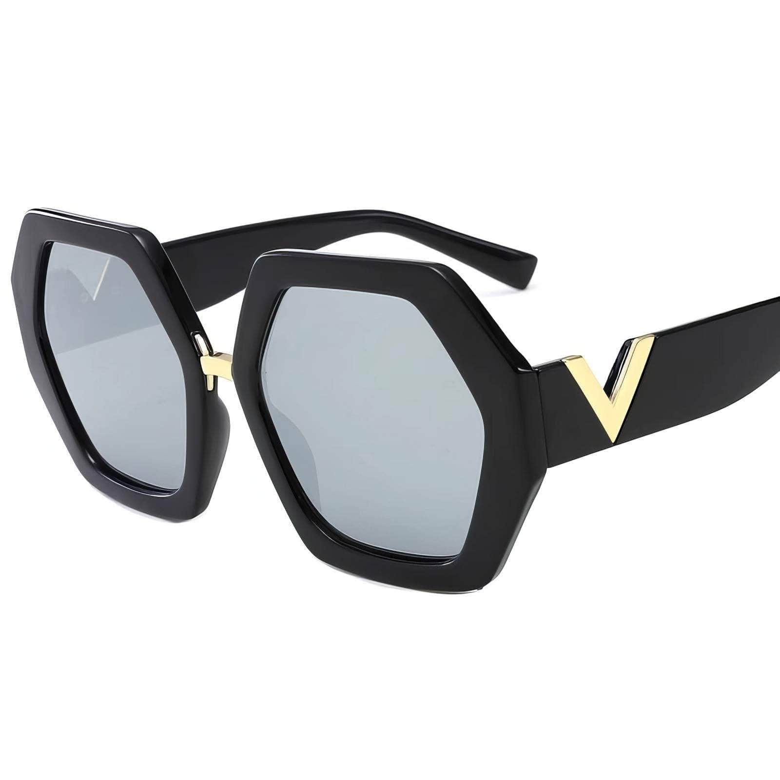 Vintage Hexagon Oversized Sunglasses