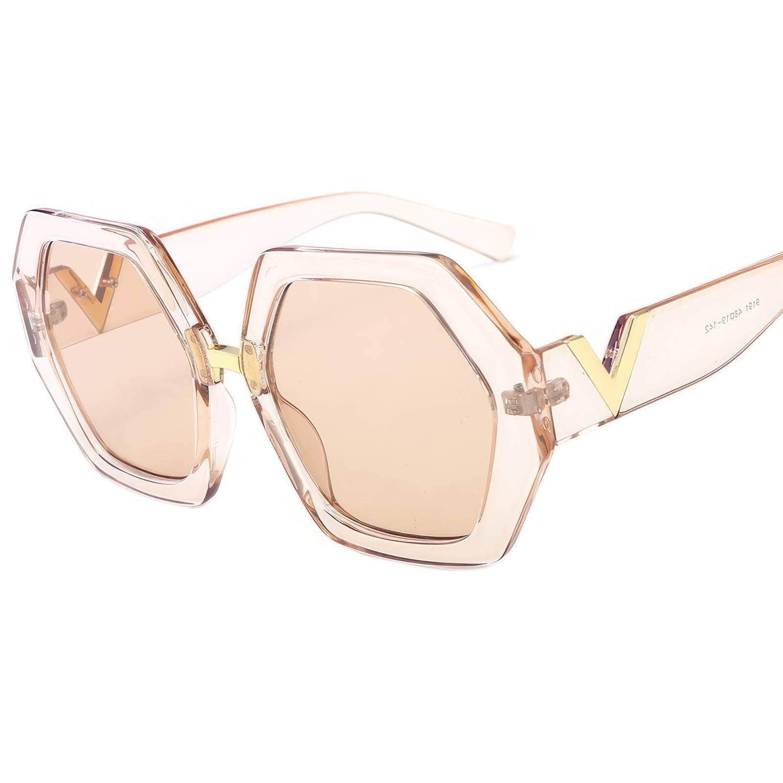 Vintage Hexagon Oversized Sunglasses