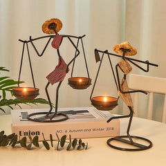 Vintage Iron Candlestick - Nordic Light Luxury for Romantic Candlelight Dinner, Small Decoration