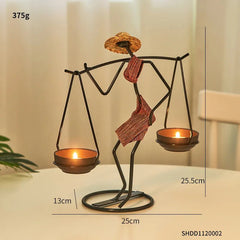Vintage Iron Candlestick - Nordic Light Luxury for Romantic Candlelight Dinner, Small Decoration Style A