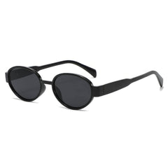 Vintage Oval Frame Sunglasses Black/Gray / Resin