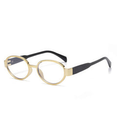 Vintage Oval Frame Sunglasses Gold/Black / Resin