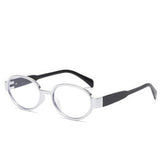 Vintage Oval Frame Sunglasses White/Black / Resin