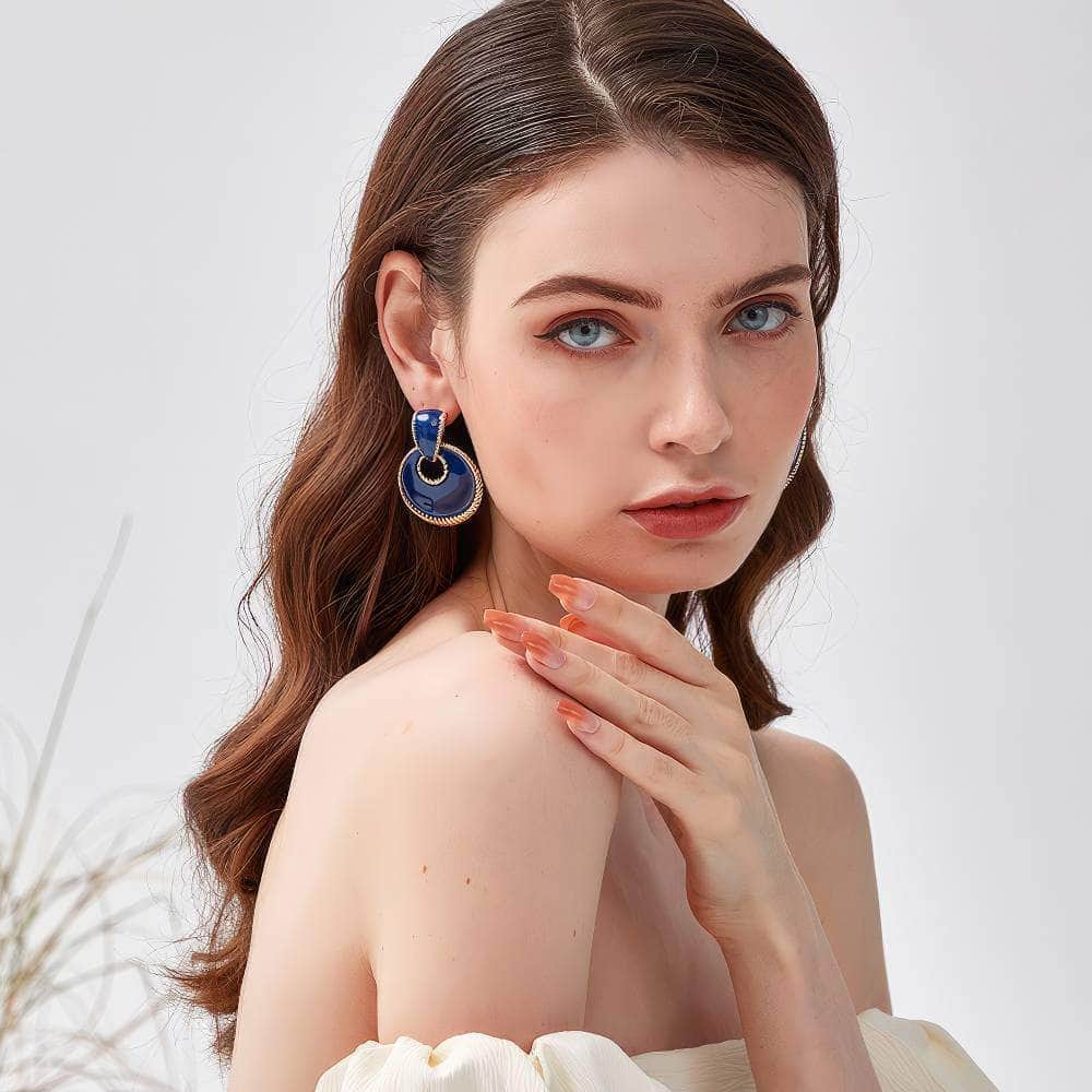 Vintage Pierced Gold Accented Round Earrings