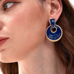 Vintage Pierced Gold Accented Round Earrings