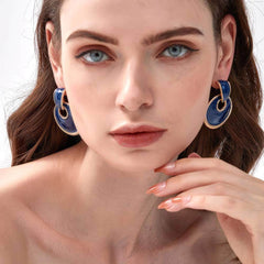 Vintage Pierced Gold Accented Round Earrings