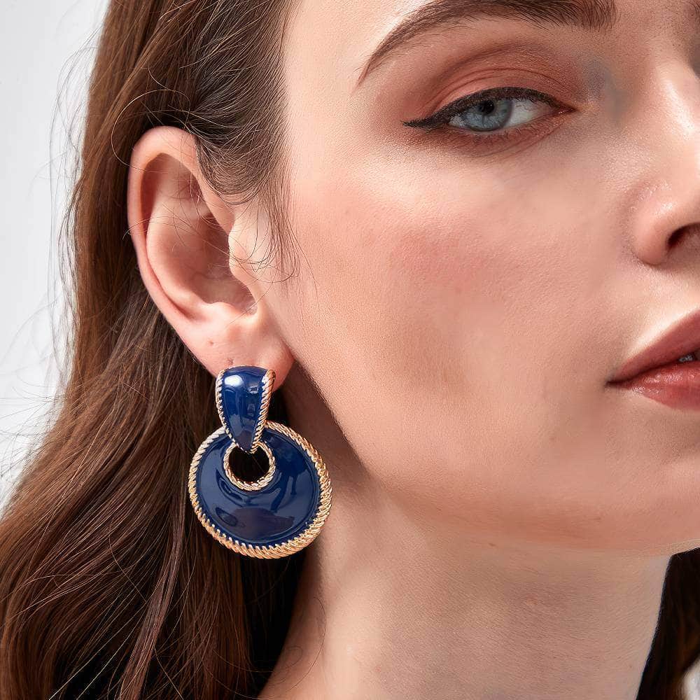 Vintage Pierced Gold Accented Round Earrings
