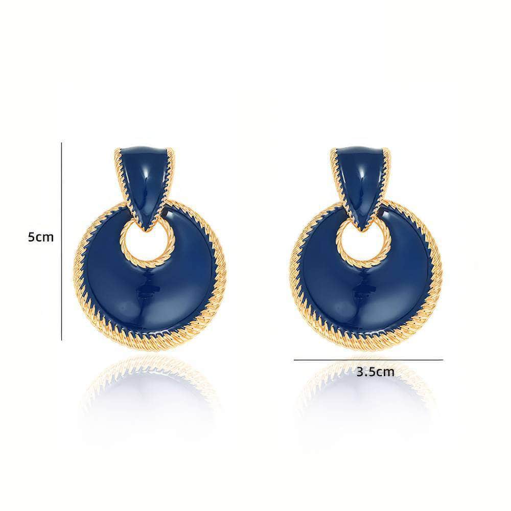 Vintage Pierced Gold Accented Round Earrings