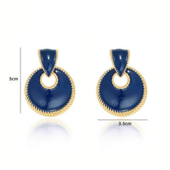 Vintage Pierced Gold Accented Round Earrings