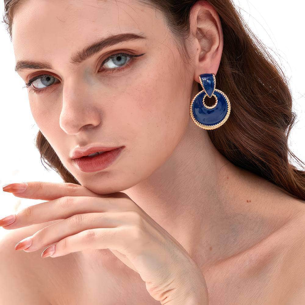 Vintage Pierced Gold Accented Round Earrings