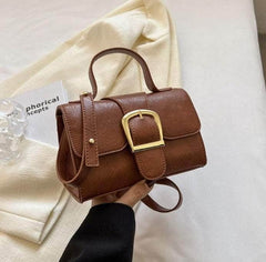 Vintage Vegan Leather Shoulder Handbag
