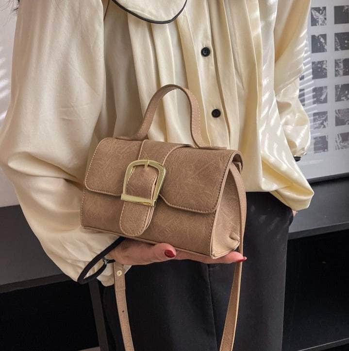 Vintage Vegan Leather Shoulder Handbag