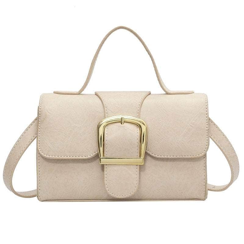 Vintage Vegan Leather Shoulder Handbag White