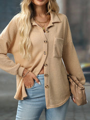 Waffle Knit Button-Down Shirt