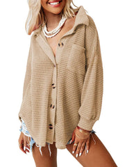 Waffle Knit Button-Down Shirt