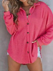 Waffle Knit Button-Down Shirt