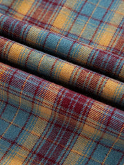 Waffle Stripe Plaid Patchwork Henley Knit Top