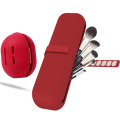 Waterproof silicone travel makeup brush holder, portable for women Winered