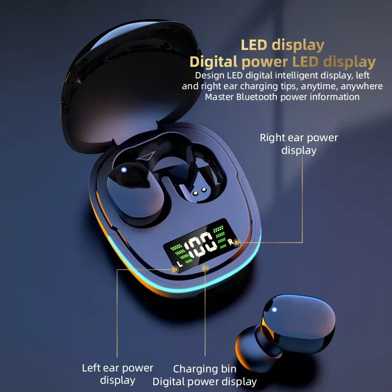 Waterproof TWS G9S Wireless Earbuds, HiFi Sound, Mic, Sports black