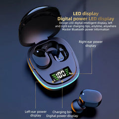 Waterproof TWS G9S Wireless Earbuds, HiFi Sound, Mic, Sports black