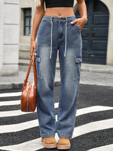 Wide Leg Cargo Jeans Blue / S