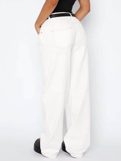 Wide Leg Jeans with Pockets