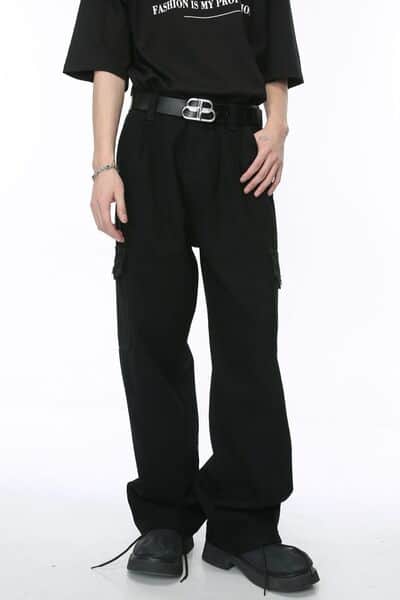 Wide Leg Jeans with Pockets Dark / S