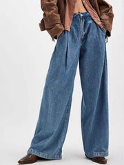 Wide Leg Jeans with Pockets Dusty Blue / L