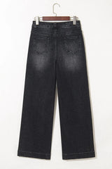 Wide Leg Pocketed High Waist Jeans