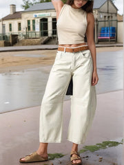 Wide Leg Relaxed Fit Jeans White / XS